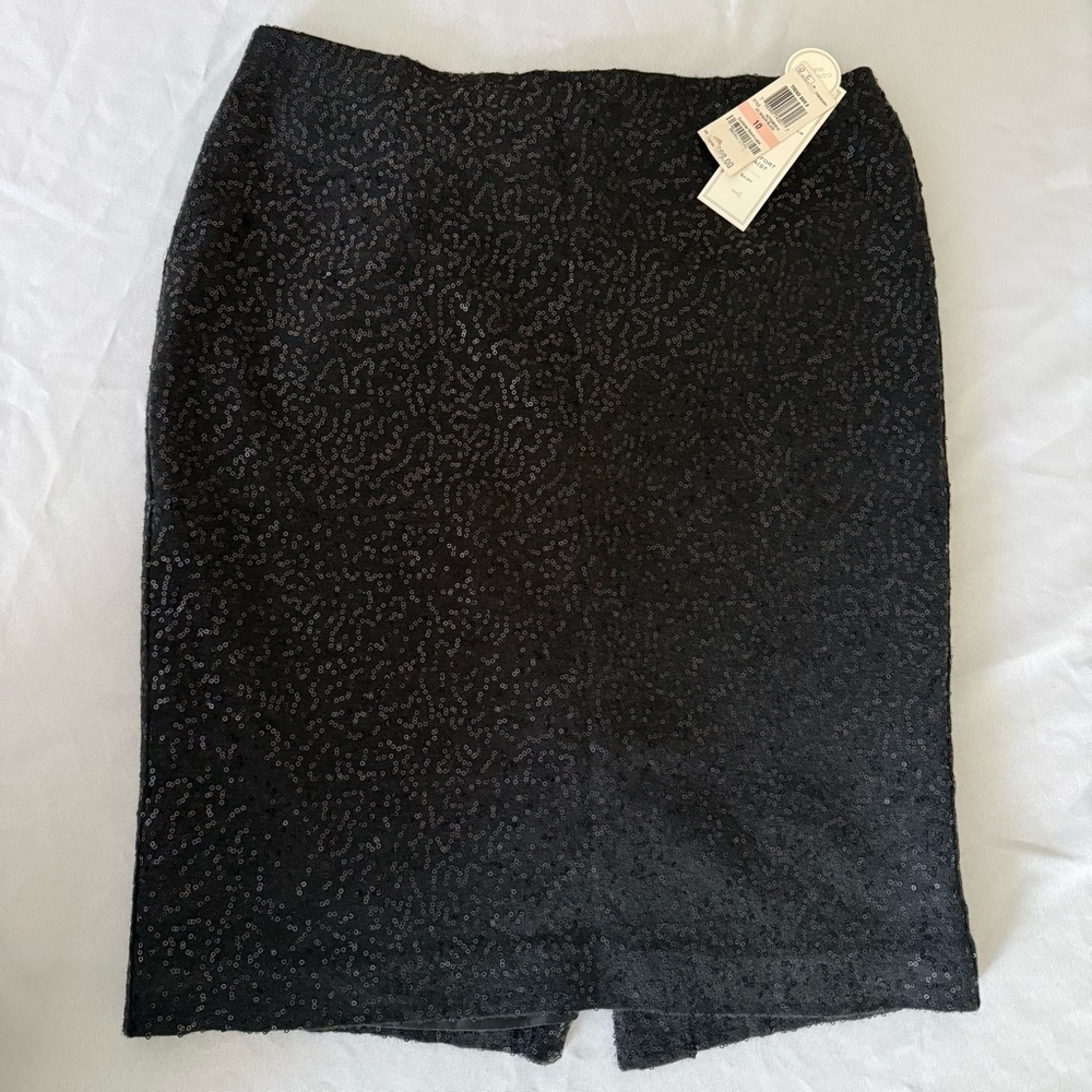 Charter Club Black Sequin Pencil Skirt NWT